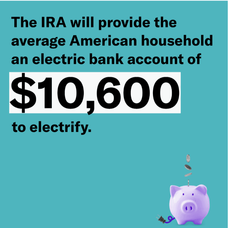 The IRA will provide the average American household an electric bank account of $10,600 to electrify.